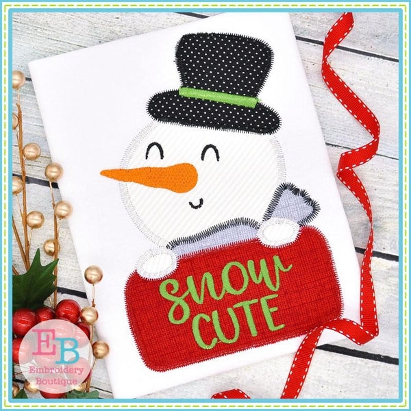 Snow Cute Boy Applique, Applique
