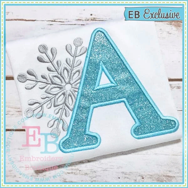 Snowflake Applique Alphabet, Applique Alphabet