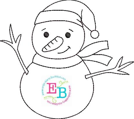 Snowman Bean Stitch Applique, Applique