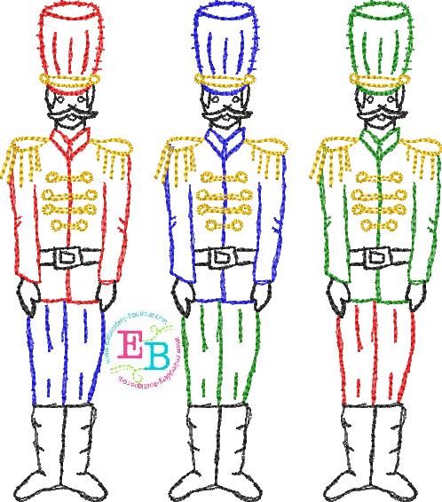 Soldiers Trio Embroidery Design, Embroidery