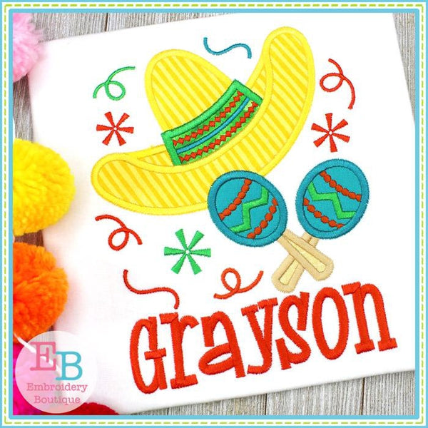 Sombrero and Maracas Applique, Applique