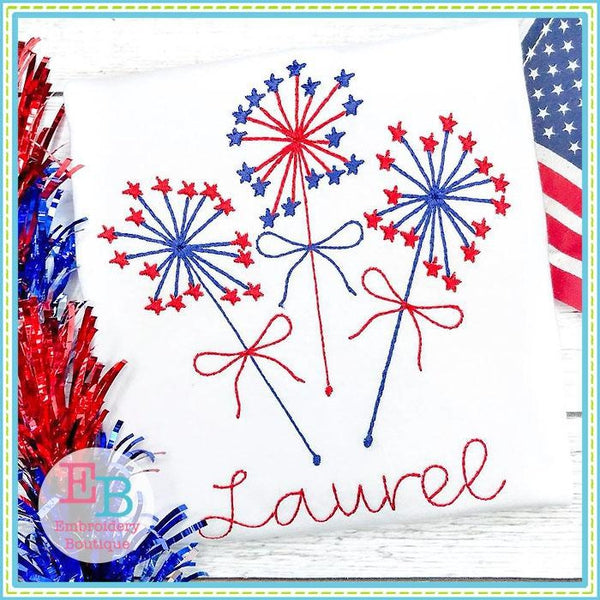 Sparkler 2 Embroidery Design, Embroidery