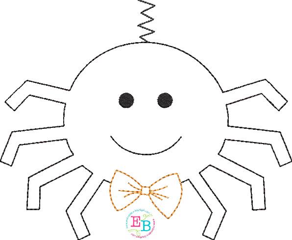 Spider Bow Tie Bean Stitch Applique, Applique