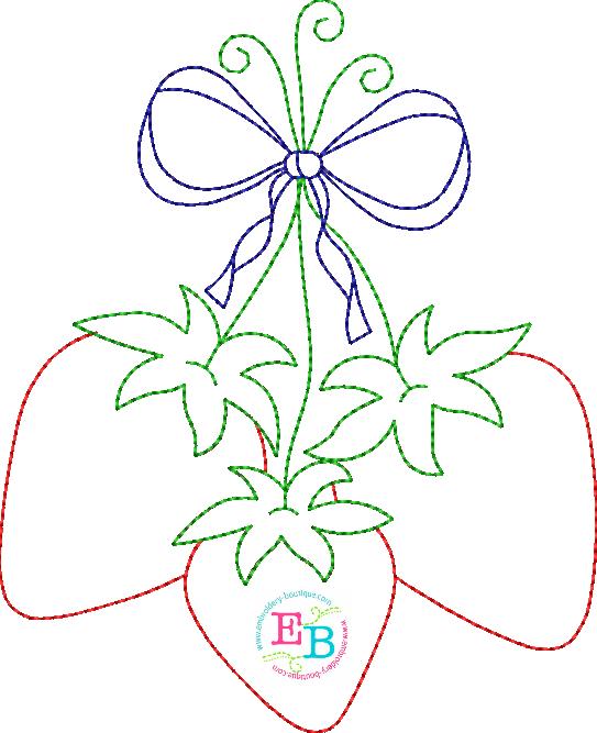 Strawberry Bunch Bean Applique, Applique
