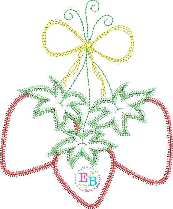 Strawberry Bunch Zigzag Applique, Applique