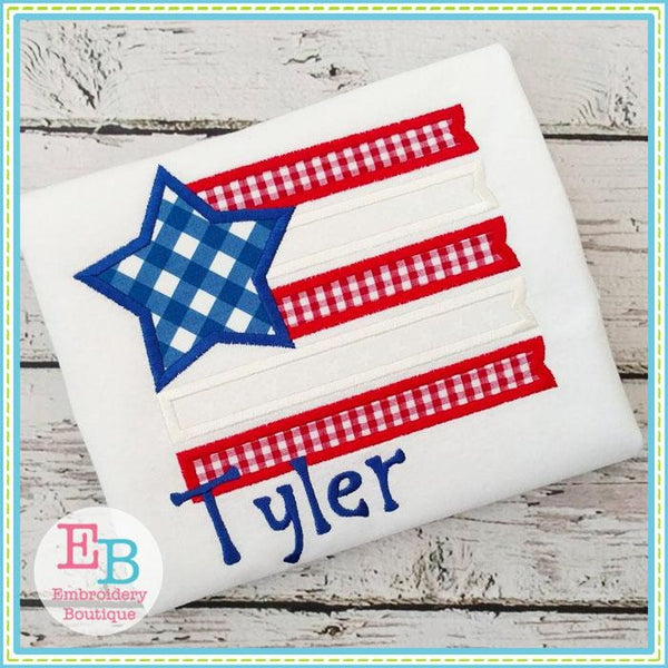 Flag Star Satin Applique, Applique