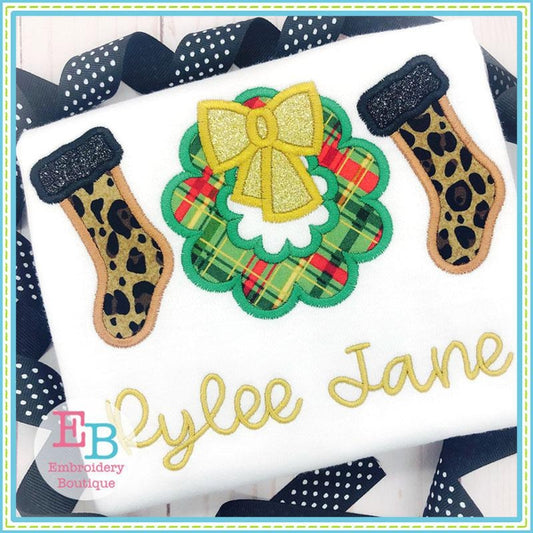 Wreath Trio Satin Applique, Applique
