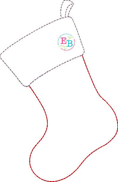 Stocking No Tag Bean Applique, Applique