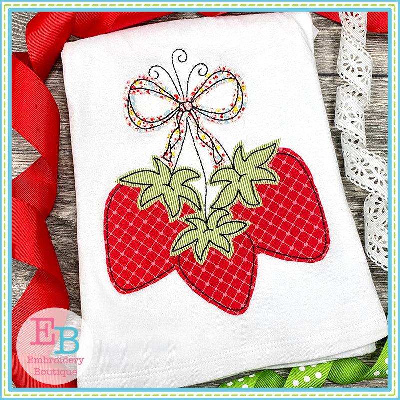Strawberry Bunch Bean Applique, Applique