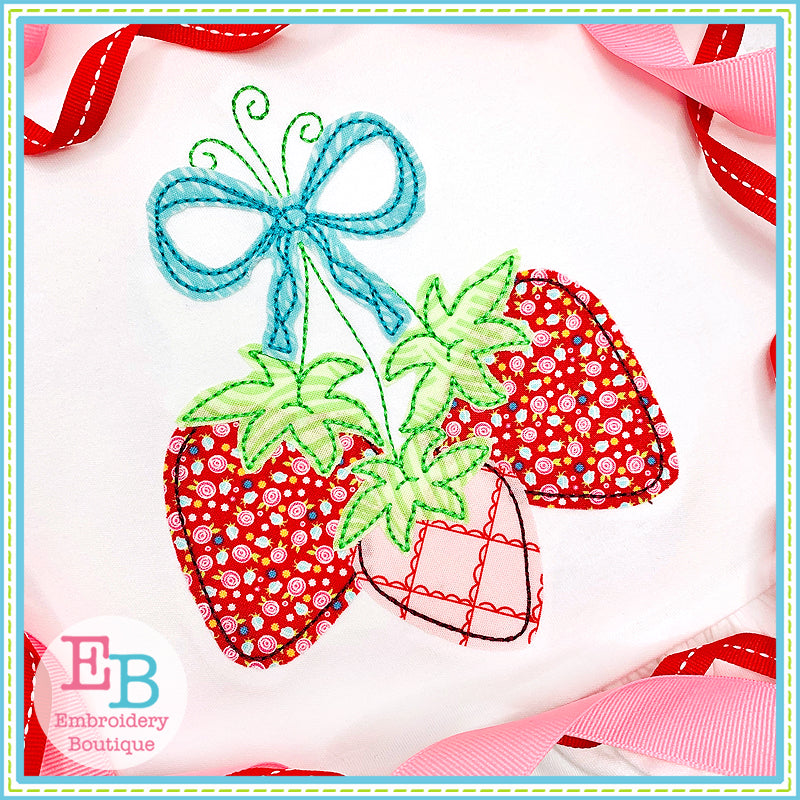 Strawberry Bunch Bean Applique, Applique