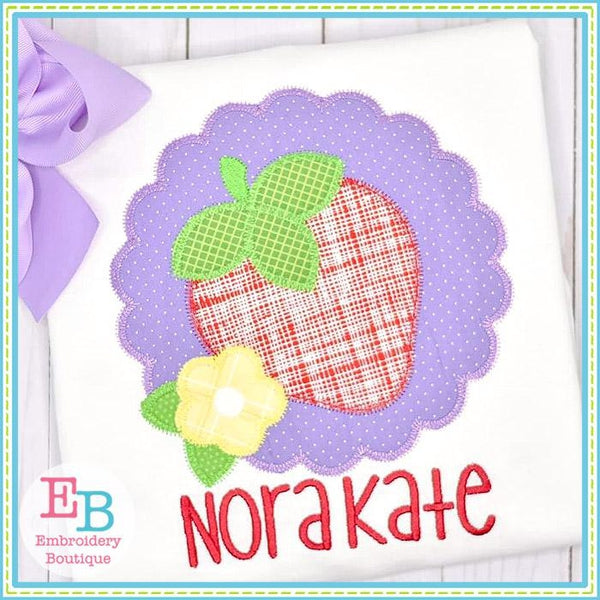 Strawberry Scallop Zigzag Applique, Applique
