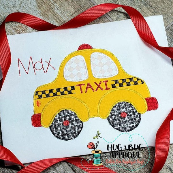 Taxi Zig Zag Stitch Applique Design, Applique