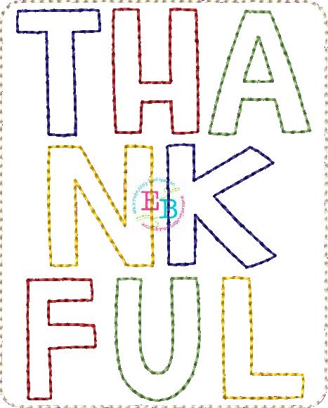 Thankful Applique Patch, Applique Designs