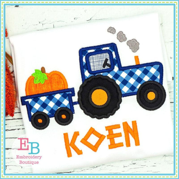 Tractor Pumpkin Applique, Applique