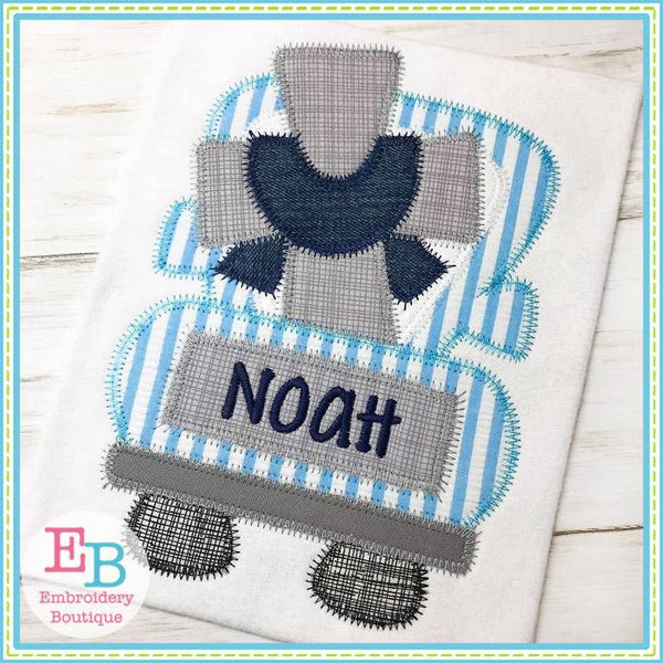 Truck Cross Sash Zigzag Applique, Applique