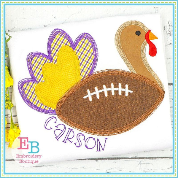 Football Turkey Scribble Applique, Applique