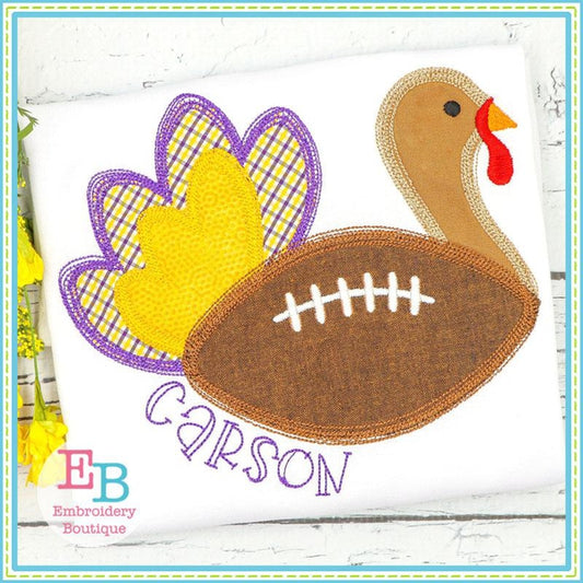 Football Turkey Scribble Applique, Applique