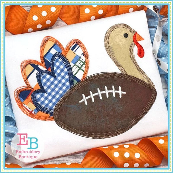 Football Turkey Scribble Applique, Applique
