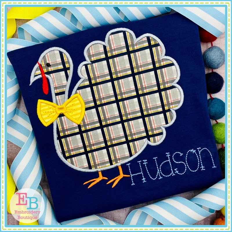 Turkey Bowtie Satin Applique, Applique