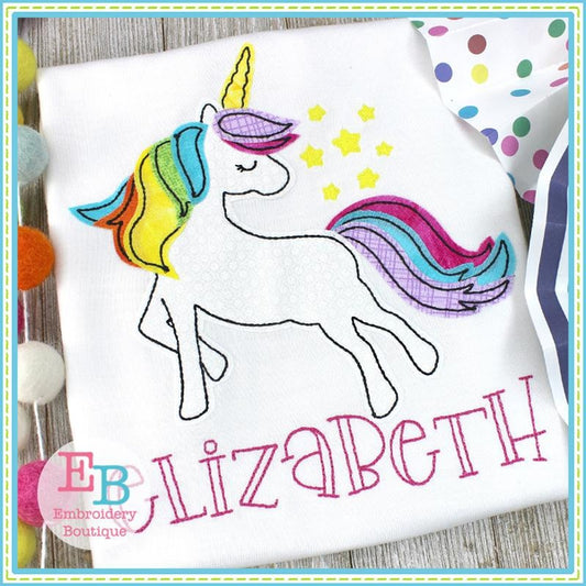 Whimsical Unicorn Applique, Applique