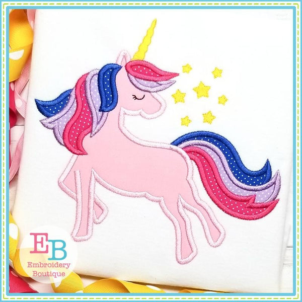 Whimsical Unicorn Satin Applique, Applique