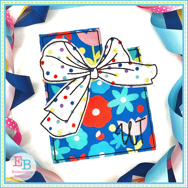 Big Bow Utah Bean Stitch Applique, Applique