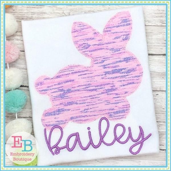 Bunny Silhouette 2 Zigzag Applique, Applique