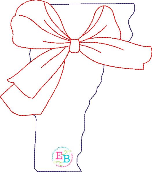 Big Bow Vermont Bean Stitch Applique, Applique