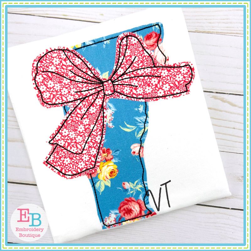 Big Bow Vermont Bean Stitch Applique, Applique