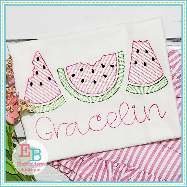 Watermelon Sketch Trio Design, Embroidery