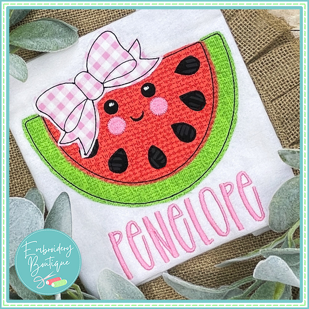 Watermelon Face Bean Stitch Applique, Applique, Embroidery Boutique