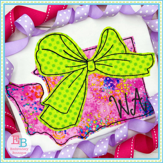 Big Bow Washington Bean Stitch Applique, Applique