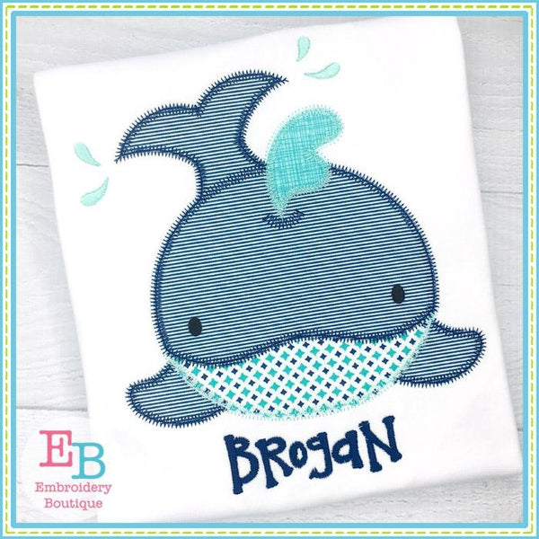 Whale Smile Zigzag Applique, Applique