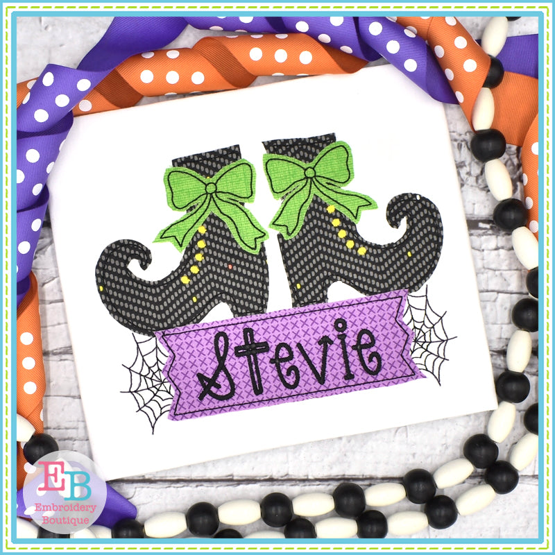 Witch Boots Bean Stitch Applique, Applique