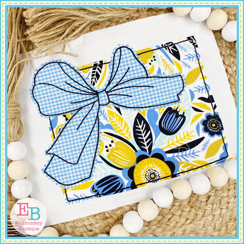 Big Bow Wyoming Bean Stitch Applique, Applique