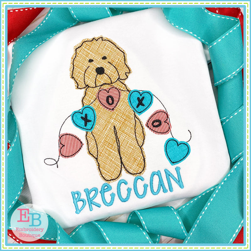 XOXO Doodle Bean Applique, Applique