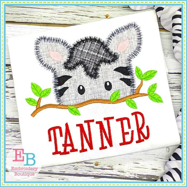 Zebra Peeker Applique, Applique
