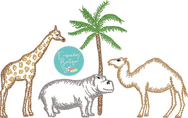 Zoo Watercolor Embroidery Design Bundle, Bundle, Embroidery Boutique