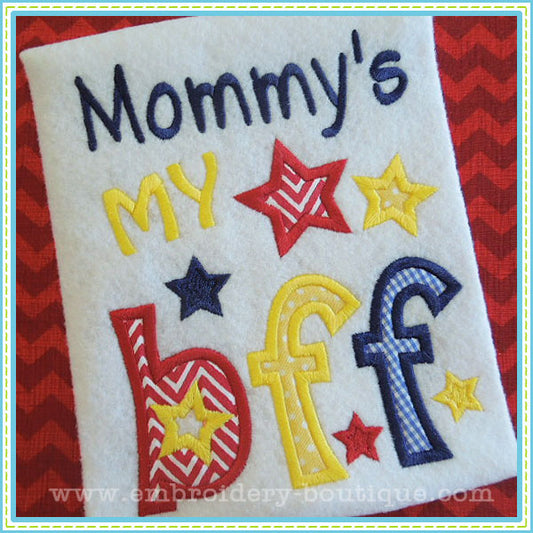 Mommy's My BFF Stars Applique, Applique