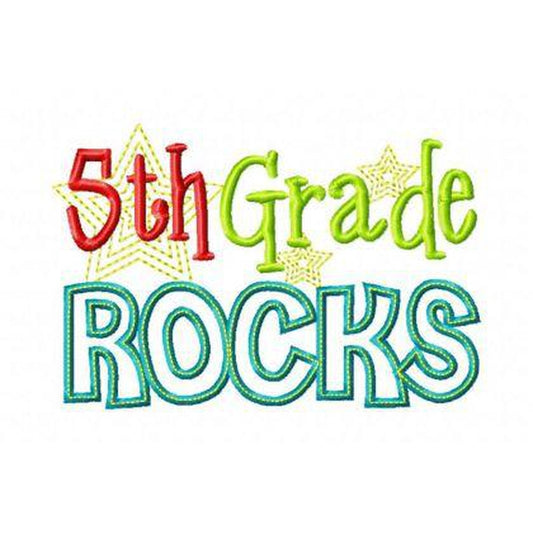 Fifth Grade Rocks, Applique