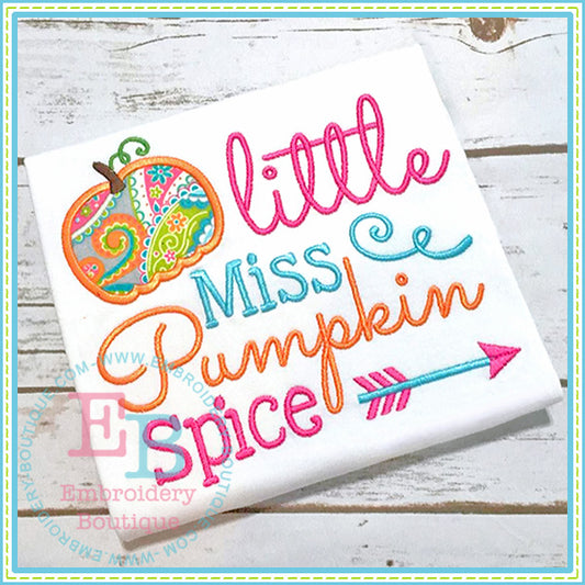 Miss Pumpkin Spice Applique, Applique