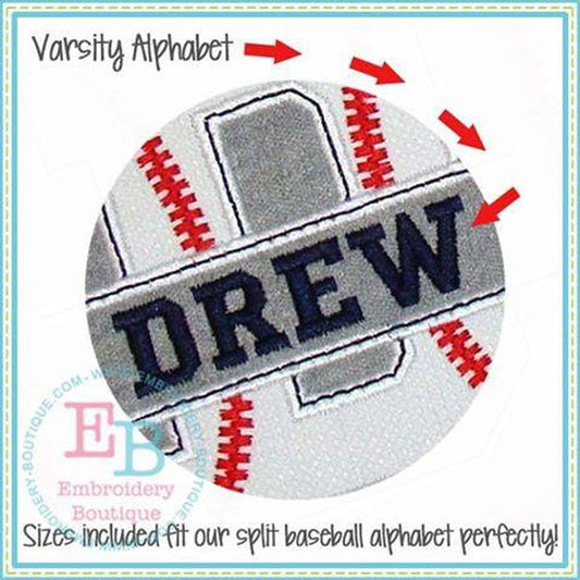 Satin Varsity Embroidery Font, Embroidery Font