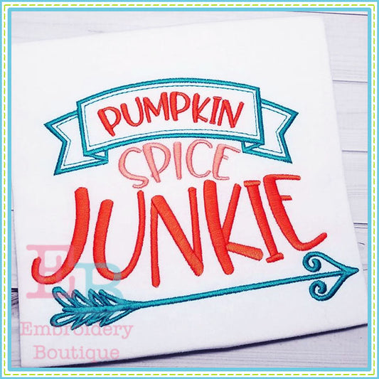 Pumpkin Spice Junkie Design, Embroidery