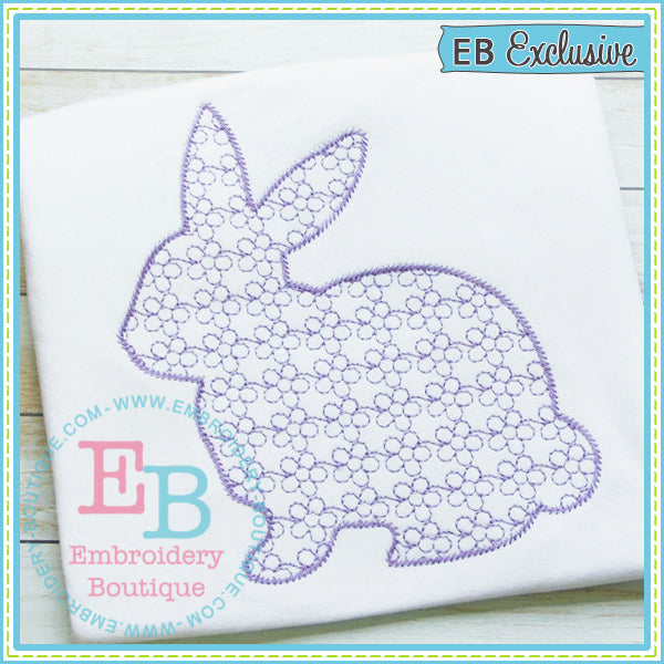 Daisy Motif Bunny Silhouette, Embroidery
