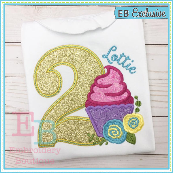 Cupcake Applique Number Set, Applique Number Set