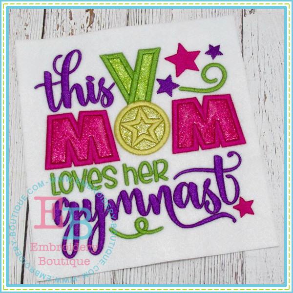 Mom Loves Gymnast Applique, Applique