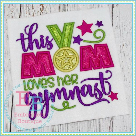 Mom Loves Gymnast Applique, Applique