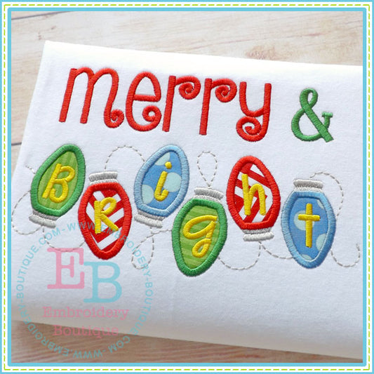 Merry And Bright Applique, Applique