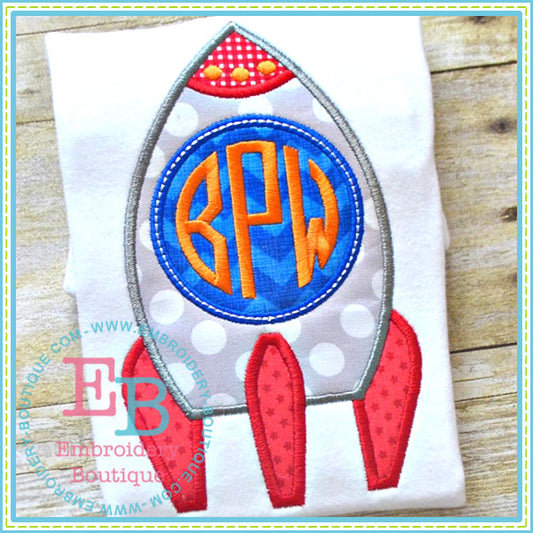 Monogram Rocket Applique, Applique