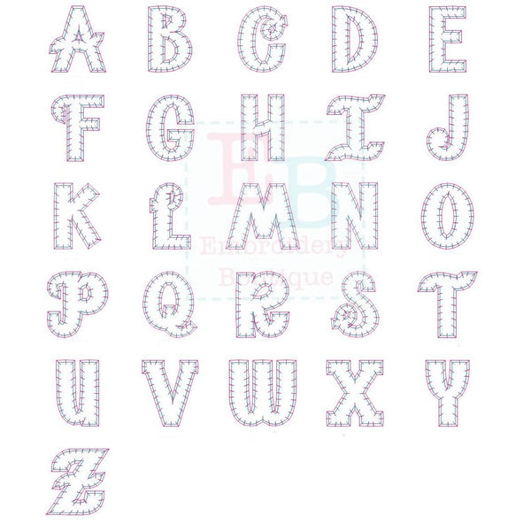 Truly Madly Deeply Blanket Stitch Alphabet, Applique Alphabet